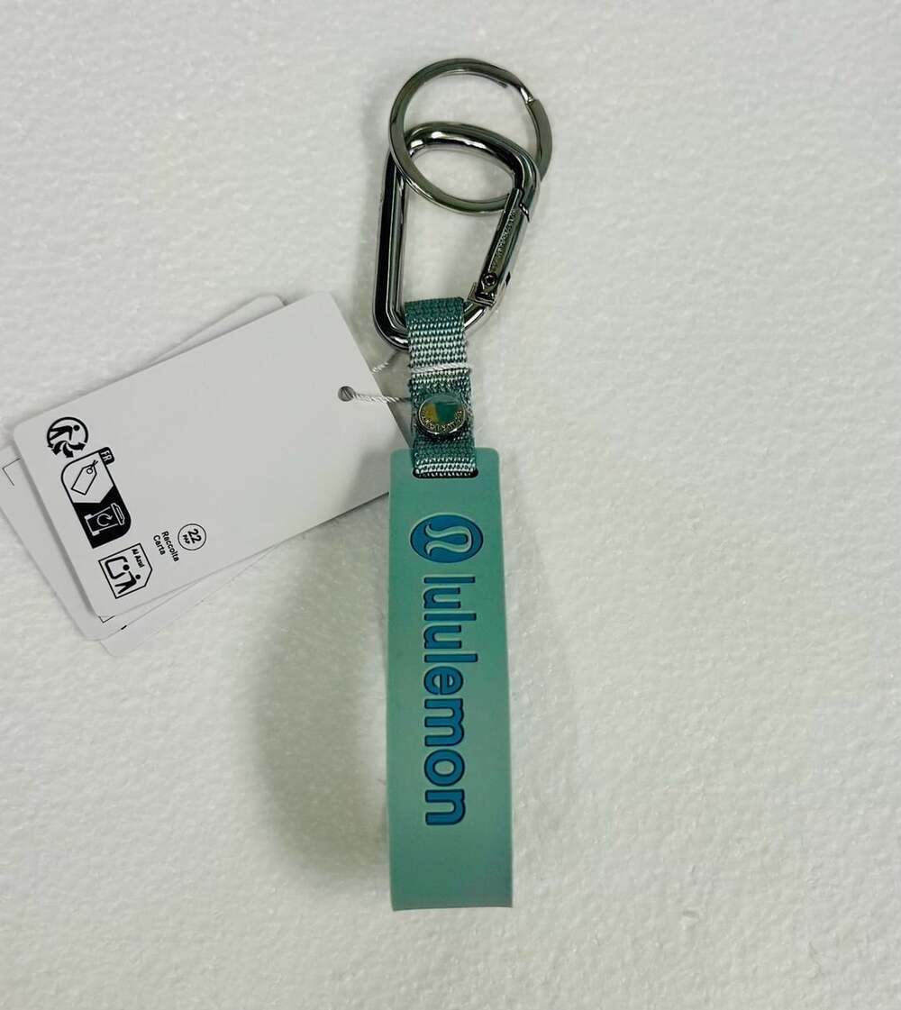 NEW Lululemon Live in the moment Silicone Keychain Starch Blue Sonic Teal